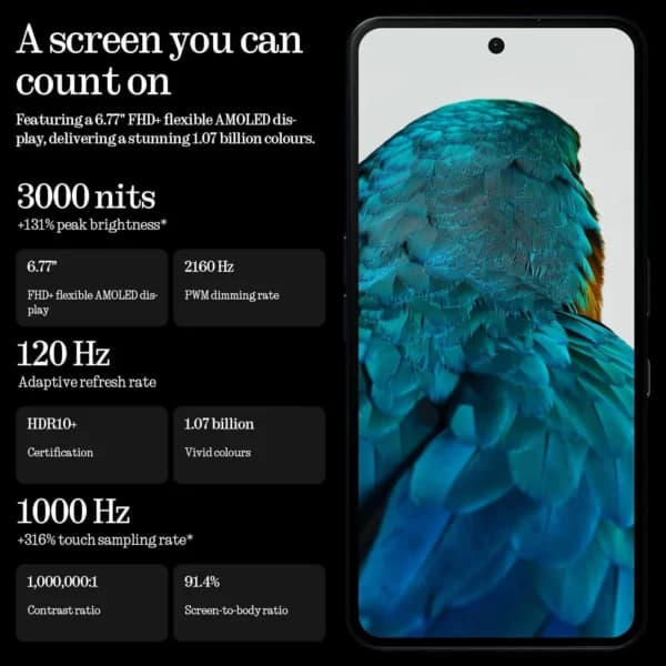 Nothing Phone (3A) Pro (12GB, 256GB, Black) – Non PTA Approved thumbnail 5